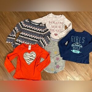 Lot of 5 Girls tops size 4 & 4T